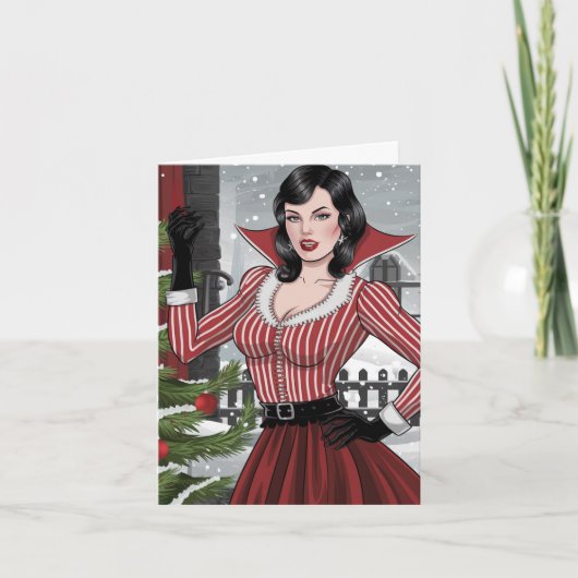 Carte Festif Vampire Lady Noël (Devant)