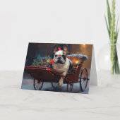 Carte Festin de Noël de Bulldog en France (Devant)
