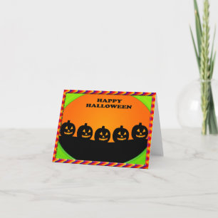 Carte Festin Halloween Jack o' Lantern Silhouettes