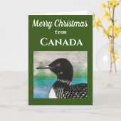 Carte Festin Loon Joyeux Noël du Canada (Fleur jaune)