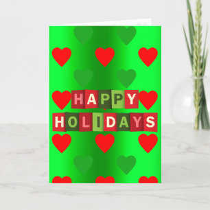 Carte Festit Heart Motif Happy Holidays