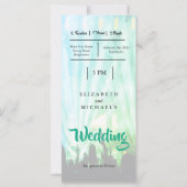 Carte Festival Bright Lights Green Fun Mariage (Dos)