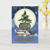 Carte Festival Chinois De La Lune D'Automne Avec Thé Et (Fleur jaune)