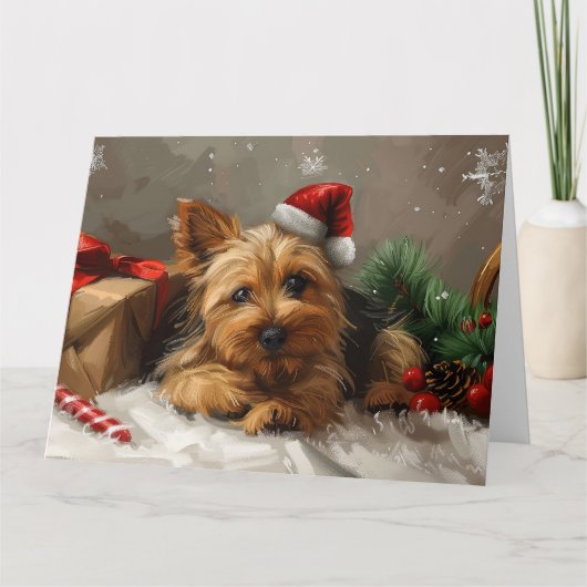 Carte Festival de Noël du chien Terrier australien (Devant)
