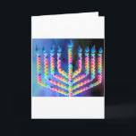 Carte Festival Of Lites<br><div class="desc">a chanukah menorah in shades of blue and fuschia.</div>