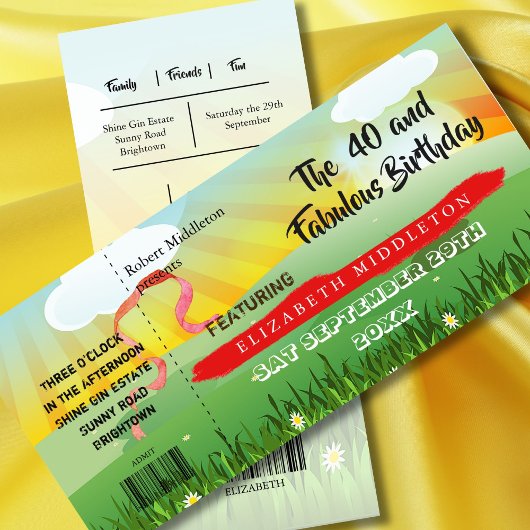 Carte Festival Rustique moderne 40e anniversaire