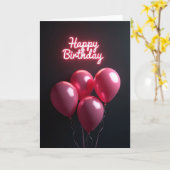 Carte festive à ballon néon (Fleur jaune)
