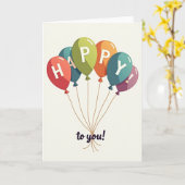 Carte festive à ballons (Fleur jaune)