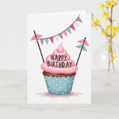 Carte festive à pois (Fleur jaune)
