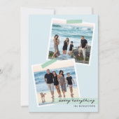 Carte festive à ruban rayé - V1 - Photo de vacance (Devant)