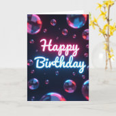 Carte festive à script néon (Fleur jaune)