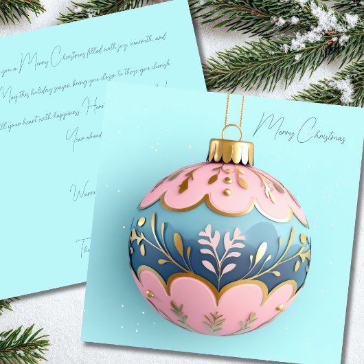 Carte Festive and elegant Christmas Bauble Greeting