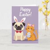 Carte Festive Animal Friends Easter Card (Fleur jaune)