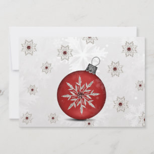 carte festive argent rouge pour les fêtes des entr