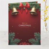 Carte Festive Christmas Bells and Ornaments design  (Fleur jaune)