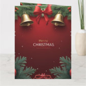 Carte Festive Christmas Bells and Ornaments design  (Dos)
