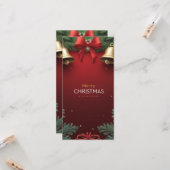 Carte Festive Christmas Bells and Ornaments design (Devant/Arrière en situation)