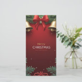 Carte Festive Christmas Bells and Ornaments design (Debout devant)