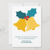 Carte Festive Christmas Bells & Bay Feuille Holiday Card (Devant)