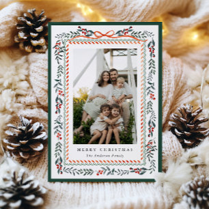 Carte Festive Christmas Frame Photo Holiday
