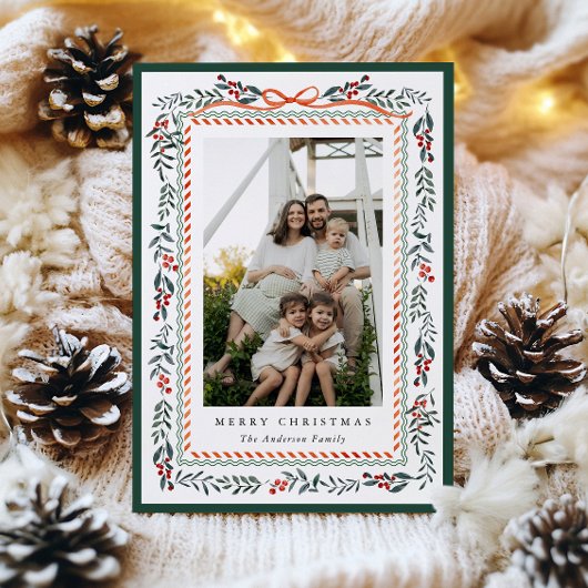 Carte Festive Christmas Frame Photo Holiday