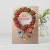 Carte Festive couronne de Noël (Debout devant)