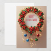 Carte Festive couronne de Noël (Devant / Derrière)