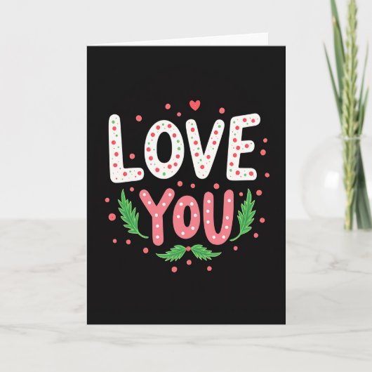 Carte festive d'art « Je t'aime » (Devant)