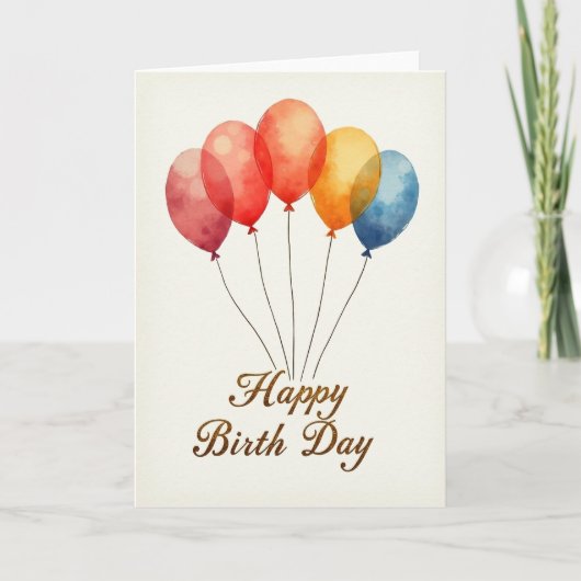 Carte festive de ballons flottants (Devant)
