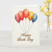 Carte festive de ballons flottants (Fleur jaune)