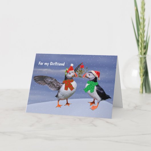 Carte festive de macareux petit ami (Devant)