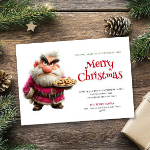 Carte festive de Noël humoristique de Père Noël té