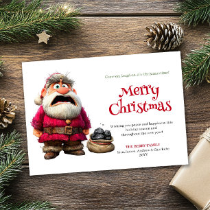Carte festive de Noël humoristique de Père Noël té