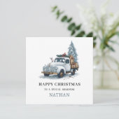 Carte Festive De Vacances De Camion De Noël Pour G (Debout devant)