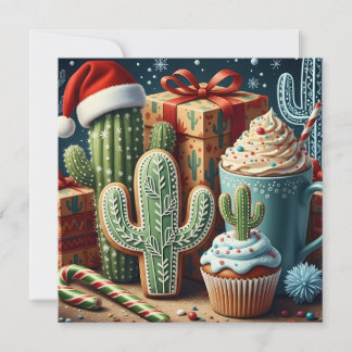Carte Festive Desert Christmas Scene