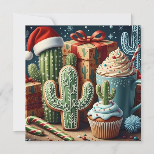 Carte Festive Desert Christmas Scene (Devant)
