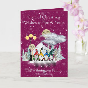 Carte Festive Elf Quatuor Famille Photo Noël Folle