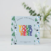 Carte Festive Fêtes Entreprise Logo Entreprise Noël (Debout devant)