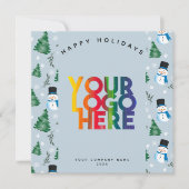 Carte Festive Fêtes Entreprise Logo Entreprise Noël (Devant)