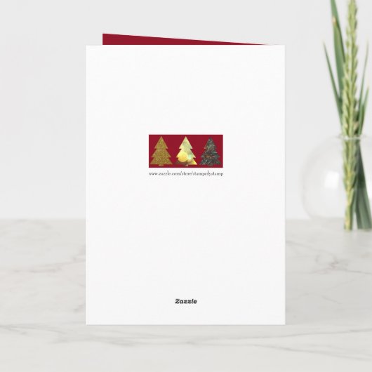 Carte Festive Fir Trees, Noël Rouge Salutation (Dos)