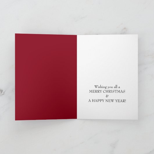 Carte Festive Fir Trees, Noël Rouge Salutation (Intérieur)