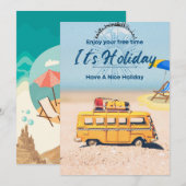 Carte Festive Flat Holiday - Carte de voeux unique (Devant / Derrière)