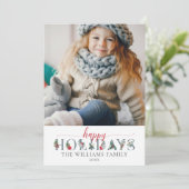 Carte Festive Foliage Joyeuses Vacances Florales Salutat (Debout devant)