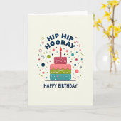 Carte festive gâteau confetti (Fleur jaune)