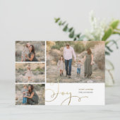 Carte Festive Gold Joy Collage Flat Holiday (Debout devant)