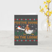 Carte Festive Goose On The Loose Funny Gingerbread Ugly  (Fleur jaune)