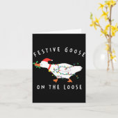 Carte Festive Goose On The Loose Funny Silly Goose Retro (Fleur jaune)