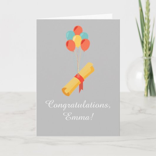 Carte Festive Graduation Félicitations (Devant)