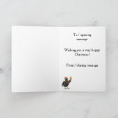 Carte Festive Grouse, Santa Hat & beer Christmas card (Intérieur)