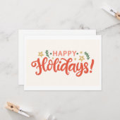Carte Festive Happy Holidays Design (Devant/Arrière en situation)